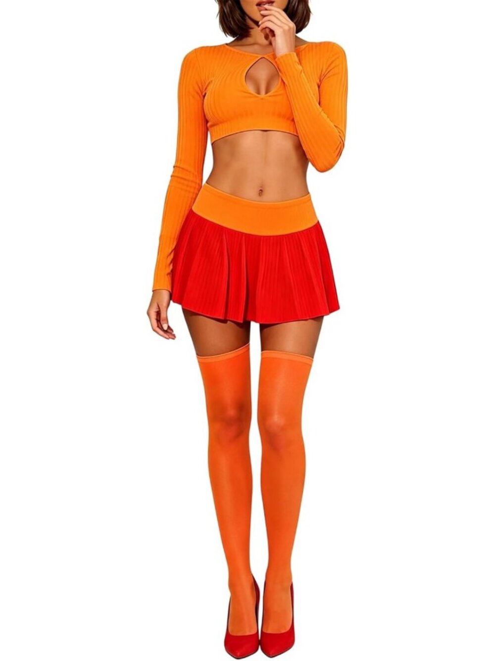 Women’s Halloween Costume Set - Velma & Daphne Inspired Outfit for Parties